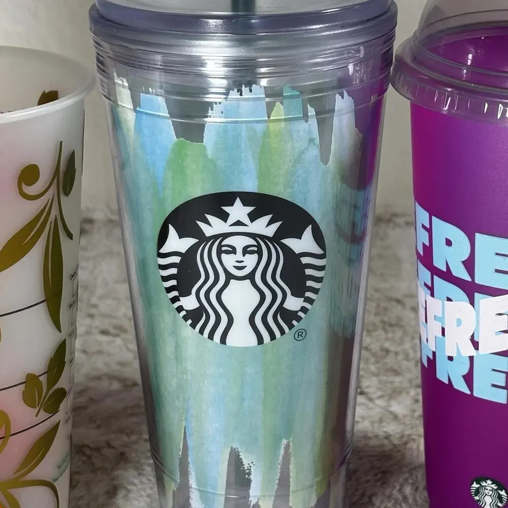 Starbucks Cold Cup Bundle | Hello Pumpkin, Watercolor Tumbler, Refresh Pink